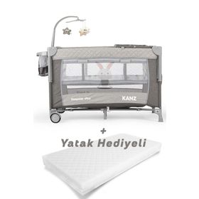 Kanz Sleepy Side Plus Gri Anne Yanı Oyun Parkı
