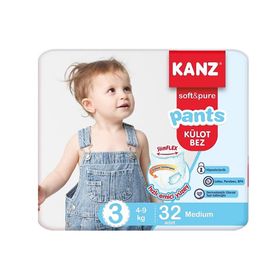 Kanz Soft & Pure Pants No:3 Medium 32 Adet Külot Bebek Bezi