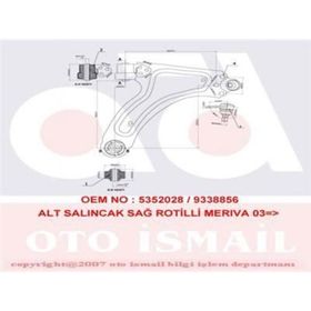 KAPIMSAN 18-70139 Meriva Komple Sağ Alt Salıncak