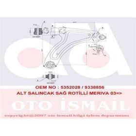 KAPIMSAN 18-70139 Meriva Komple Sağ Alt Salıncak