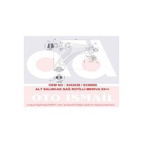 KAPIMSAN 18-70139 Meriva Komple Sağ Alt Salıncak