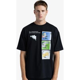 Kappa 311S1TW-005 Authentic Graphik Gerry Erkek Siyah T-shirt