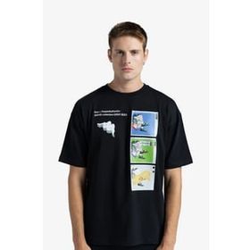 Kappa 311S1TW-005 Authentic Graphik Gerry Erkek Siyah T-shirt