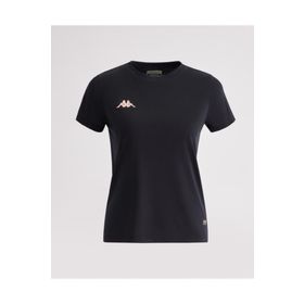 Kappa 331E2IWA01-3 W Kombat Dhola Bisiklet Yaka Regular Fit Düz Siyah Kadın T-Shirt