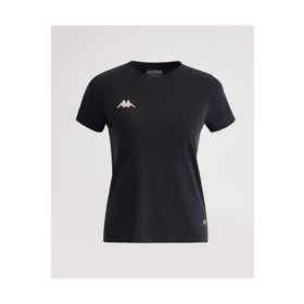 Kappa 331E2IWA01-3 W Kombat Dhola Bisiklet Yaka Regular Fit Düz Siyah Kadın T-Shirt