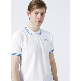 Kappa 351C7MWA53 M LOGO MALTAX 5 MSS Düz Beyaz Erkek Polo T-shirt