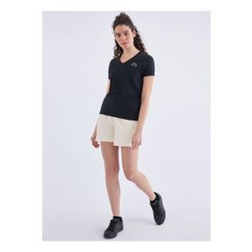 Kappa 361D5Uw005 W Logo Cabou Bisiklet Yaka Regular Fit Düz Siyah Kadın T-Shirt