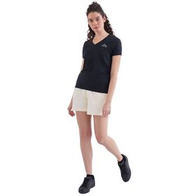 Kappa 361D5Uw005 W Logo Cabou Bisiklet Yaka Regular Fit Düz Siyah Kadın T-Shirt
