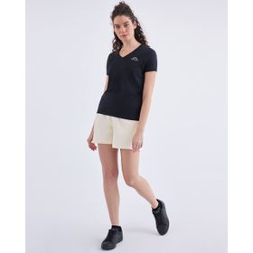 Kappa 361D5Uw005 W Logo Cabou Bisiklet Yaka Regular Fit Düz Siyah Kadın T-Shirt