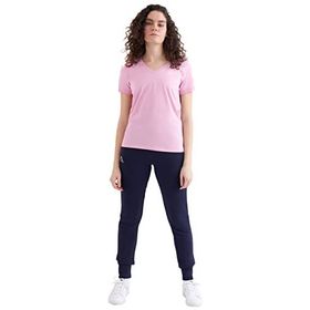 Kappa 361D5Uwx5W W Logo Cabou Bisiklet Yaka Regular Fit Düz Pembe Kadın T-Shirt