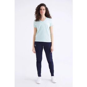 Kappa 361D5Uwxcd W Logo Cabou Bisiklet Yaka Regular Fit Düz Yeşil Kadın T-Shirt