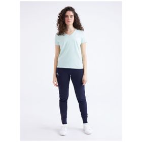 Kappa 361D5Uwxcd W Logo Cabou Bisiklet Yaka Regular Fit Düz Yeşil Kadın T-Shirt
