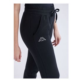 Kappa 371E82W005 W Logo Theek Slim Normal Bel Lastikli Fit Düz Siyah Kadın Eşofman Altı