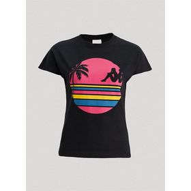 Kappa 371E8CW-A0B1 Siyah Authentic Sand Pakita Kadın T-Shirt