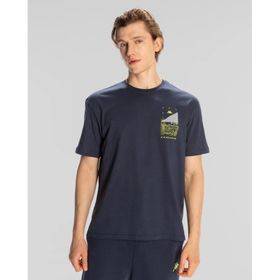 Kappa 371S8IW-XCT Authentic Space Jump Lacivert Yuvarlak Yaka Erkek T-shirt