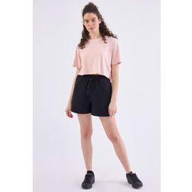 Kappa 381G8Mww71 W Authentic Ghigax Bisiklet Yaka Oversize Düz Pembe Kadın T-Shirt