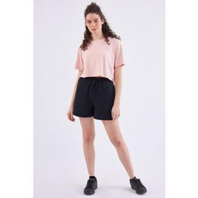 Kappa 381G8Mww71 W Authentic Ghigax Bisiklet Yaka Oversize Düz Pembe Kadın T-Shirt