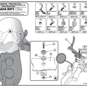 Kappa A288A Yamaha BWS 125 10-15 Motosiklet Rüzgar Siperlik Bağlantısı