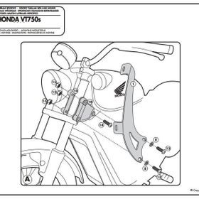 Kappa AS122A2 Honda VT 750 S 10-15 Motosiklet Rüzgar Siperlik Bağlantısı