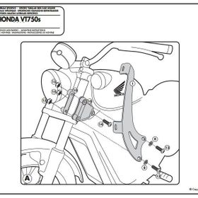 Kappa AS122A2 Honda VT 750 S 10-15 Motosiklet Rüzgar Siperlik Bağlantısı