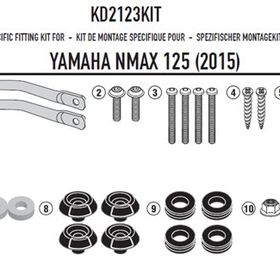 Kappa D2123KITK Yamaha N-MAX 125-155 (15-19) Rüzgar Siperlik Bağlantısı