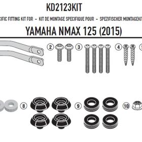 Kappa D2123KITK Yamaha N-MAX 125-155 (15-19) Rüzgar Siperlik Bağlantısı