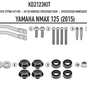 Kappa D2123KITK Yamaha N-MAX 125-155 (15-19) Rüzgar Siperlik Bağlantısı