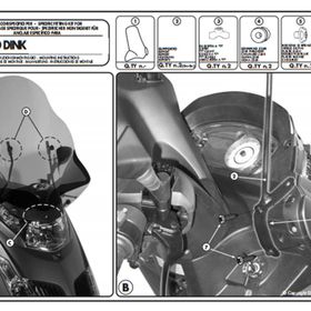 Kappa D292KIT Kymco Dink 50-125-200 06-16 Motosiklet Rüzgar Siperlik Bağlantısı