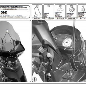 Kappa D292KIT Kymco Dink 50-125-200 06-16 Motosiklet Rüzgar Siperlik Bağlantısı