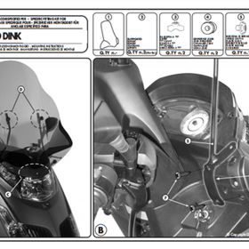 Kappa D292KIT Kymco Dink 50-125-200 06-16 Motosiklet Rüzgar Siperlik Bağlantısı