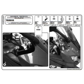 Kappa D440KIT Yamaha FZ6 600 Fazer S2 07-11 Motosiklet Rüzgar Siperlik Bağlantısı