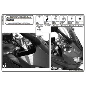 Kappa D440KIT Yamaha FZ6 600 Fazer S2 07-11 Motosiklet Rüzgar Siperlik Bağlantısı