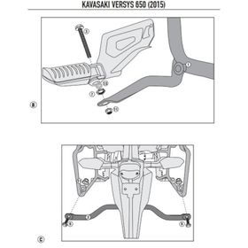 Kappa KL4114 Kawasaki Versys 650 15-17 Motosiklet Yan Çanta Taşıyıcı