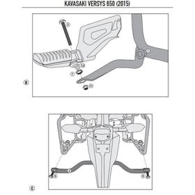 Kappa KL4114 Kawasaki Versys 650 15-17 Motosiklet Yan Çanta Taşıyıcı