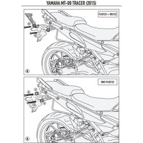 Kappa KLR2122 Yamaha MT-09 Tracer 15-16 Motosiklet Yan Çanta Taşıyıcı