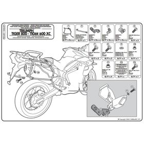Kappa KLR6401 Triumph Tiger 800 11-16 Motosiklet Yan Çanta Taşıyıcı