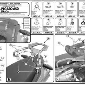 Kappa KR79 Aprilia Pegaso 650 Strada-Trail 05-11 Arka Çanta Taşıyıcı