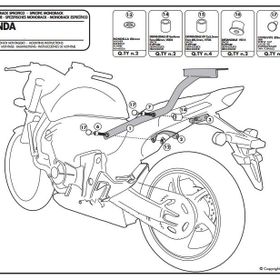 Kappa KZ1102 Honda CBR 600F - Hornet CB 600 11-13 Motosiklet Arka Çanta Taşıyıcı