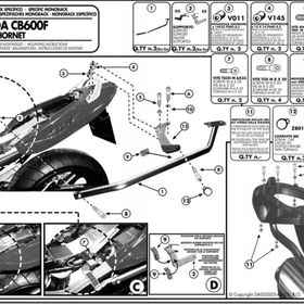 Kappa KZ258 Honda 600 Hornet 03-06 Arka Çanta Tasıyıcı