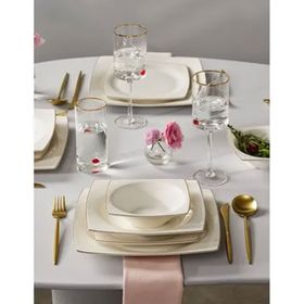 Karaca 153.09.01.0925 Blaine New Bone 24 Parça 6 Kişilik Kare Gold Yemek Takımı