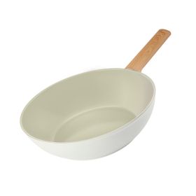 Karaca 28 cm Swiss Crystal Almond Cream İndüksiyon Tabanlı Wok Tava