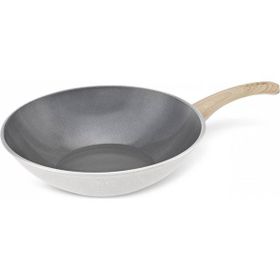 Karaca 28 cm Swiss Crystal Creamy Wood Wok Tava