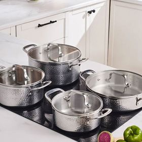Karaca 3 Ply Powersteel Enzo 8 Parça Indüksiyon Tabanlı Gümüş Çelik Tencere Seti