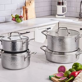 Karaca 3 Ply Powersteel Enzo 8 Parça Indüksiyon Tabanlı Gümüş Çelik Tencere Seti