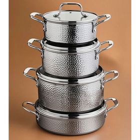 Karaca 3 Ply Powersteel Enzo 8 Parça Indüksiyon Tabanlı Gümüş Çelik Tencere Seti