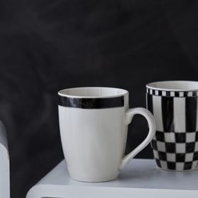 Karaca 320 ml Damalı Çizgi Porselen Kupa