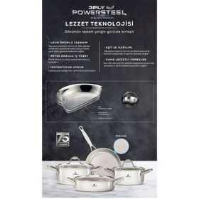 Karaca 3Ply PowerSteel 316+ Çelik Konik 8 Parça Petekli Çelik Tencere Seti