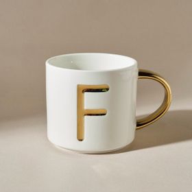 Karaca 400 ml Beyaz F Harfli Kupa