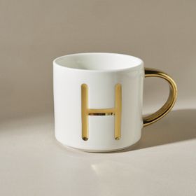 Karaca 400 ml Beyaz H Harfli Kupa