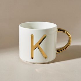 Karaca 400 ml Beyaz K Harfli Kupa